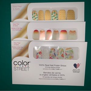 Color Street PINEAPPLE PARADISE Bundle Lot Nail Strips Retired SUNRISE OPEN ARMS